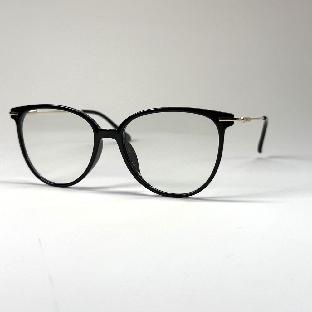 GROYE TR1696‎ Eyeglasses Frame Only 53-17-140 Black Gold Cat Eye Full Rim